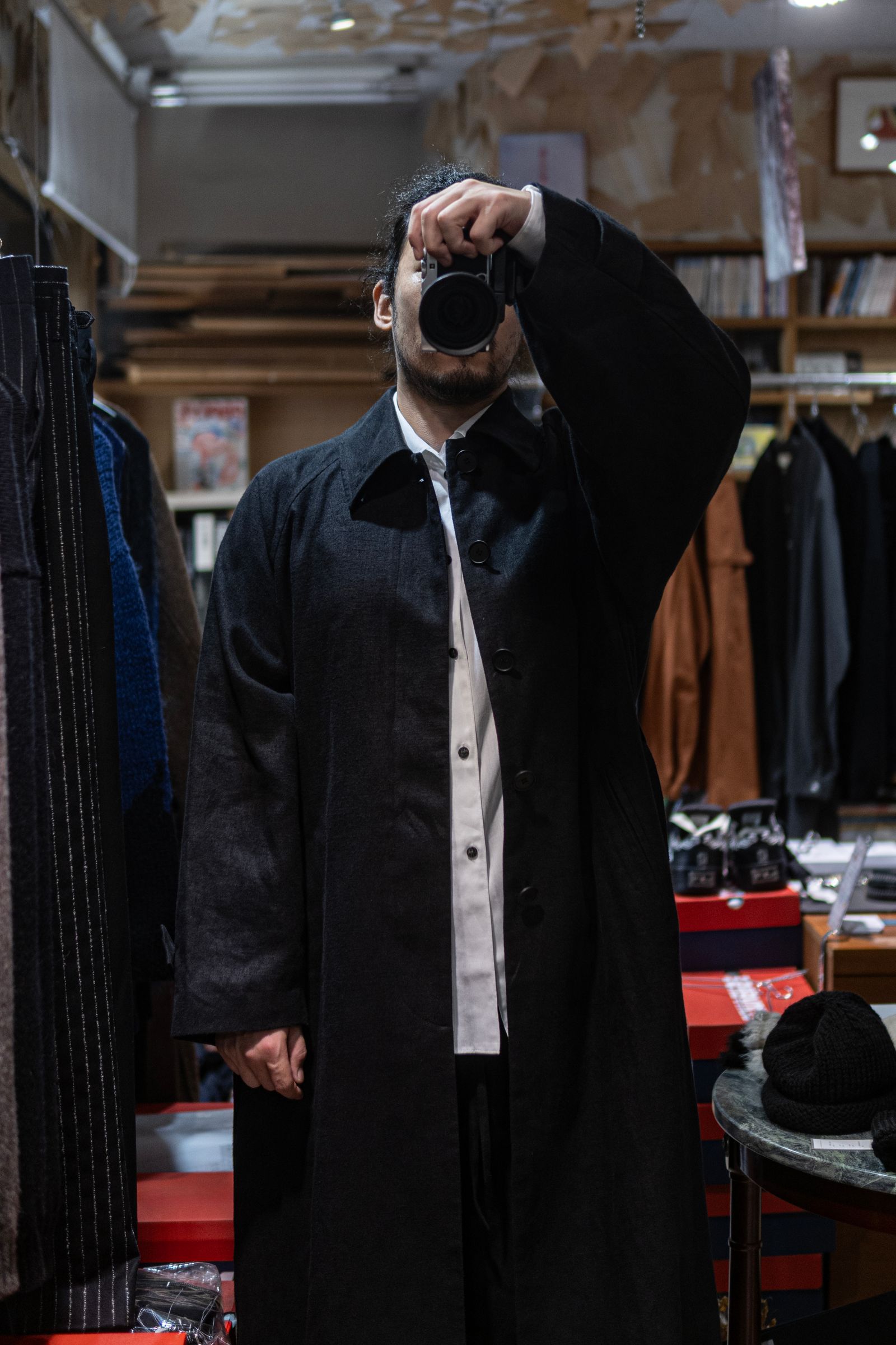 HEMP OVERSIZE BALMACAN COAT / Black