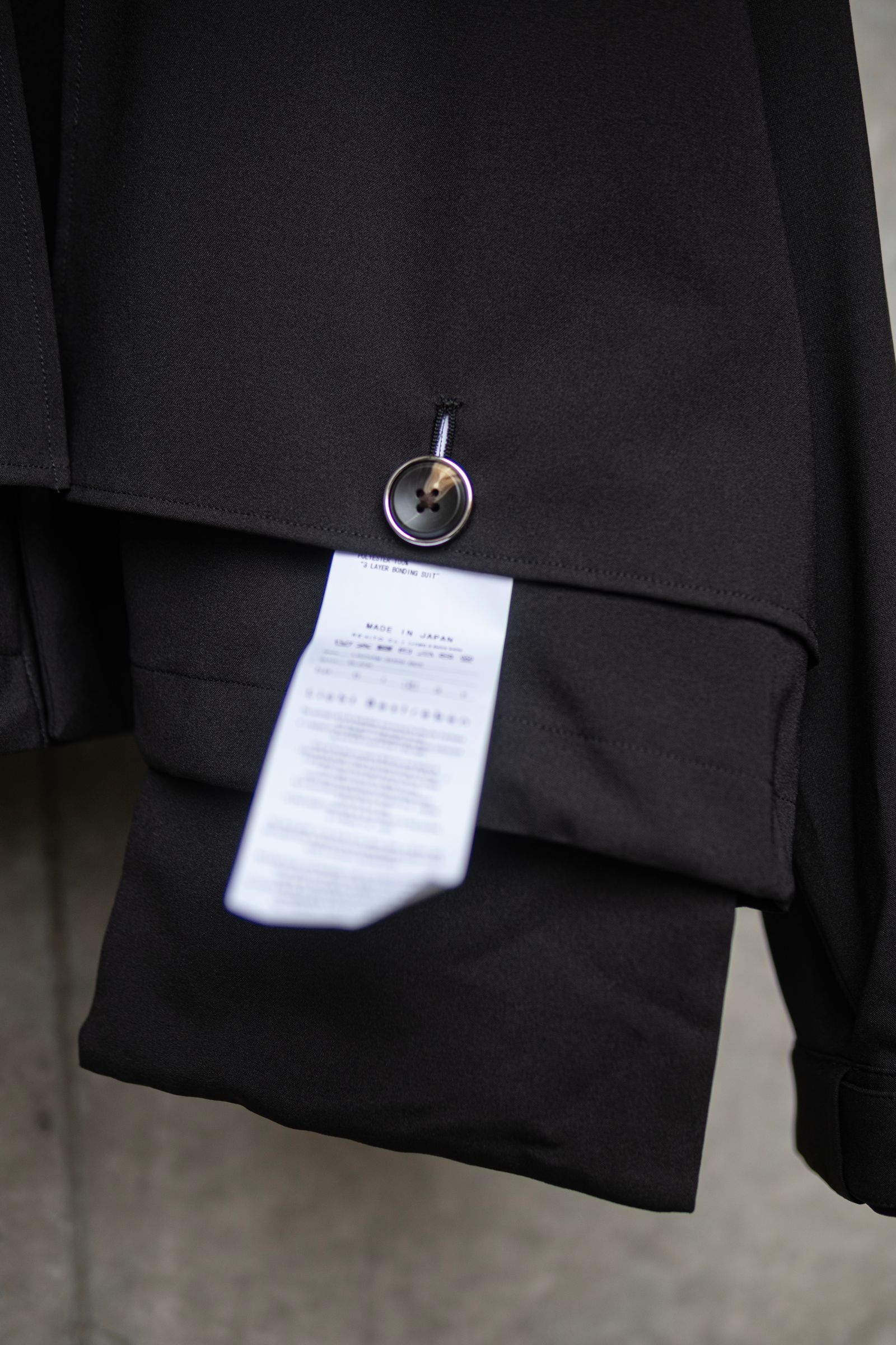 "3LAYER BONDING SUIT" Short trench functional jacket / BLACK