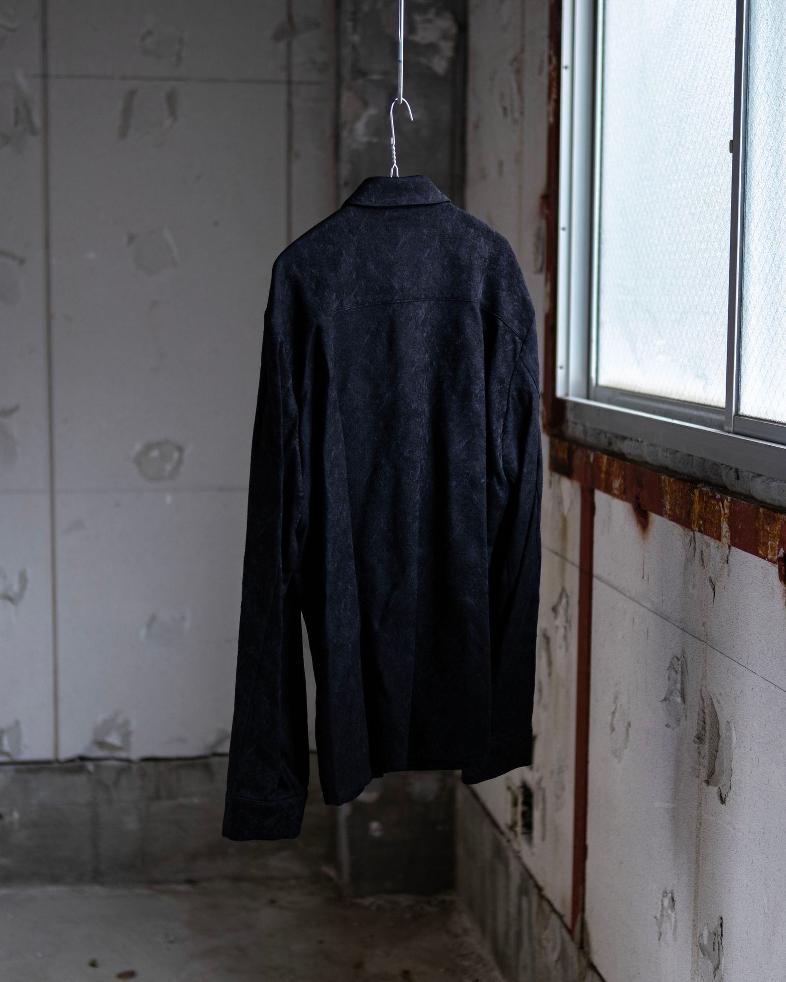 Blurred Pattern Jacquard kjk Shirt / Black