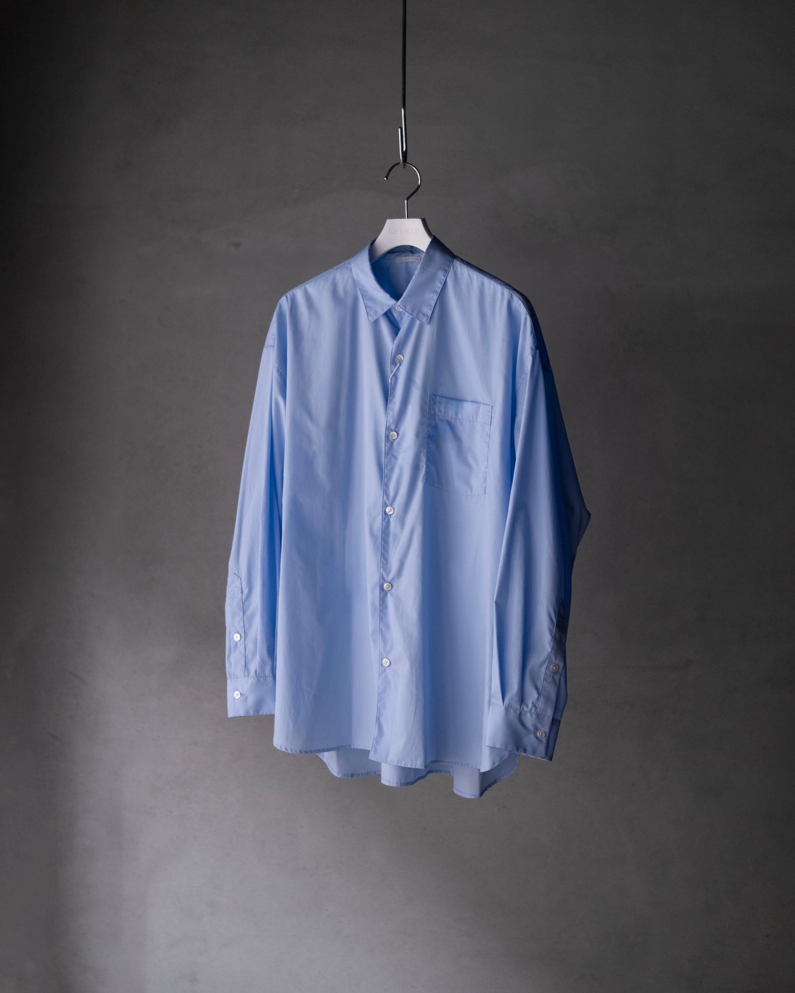 Broad Cotton Wide Shirts / Sax Blue