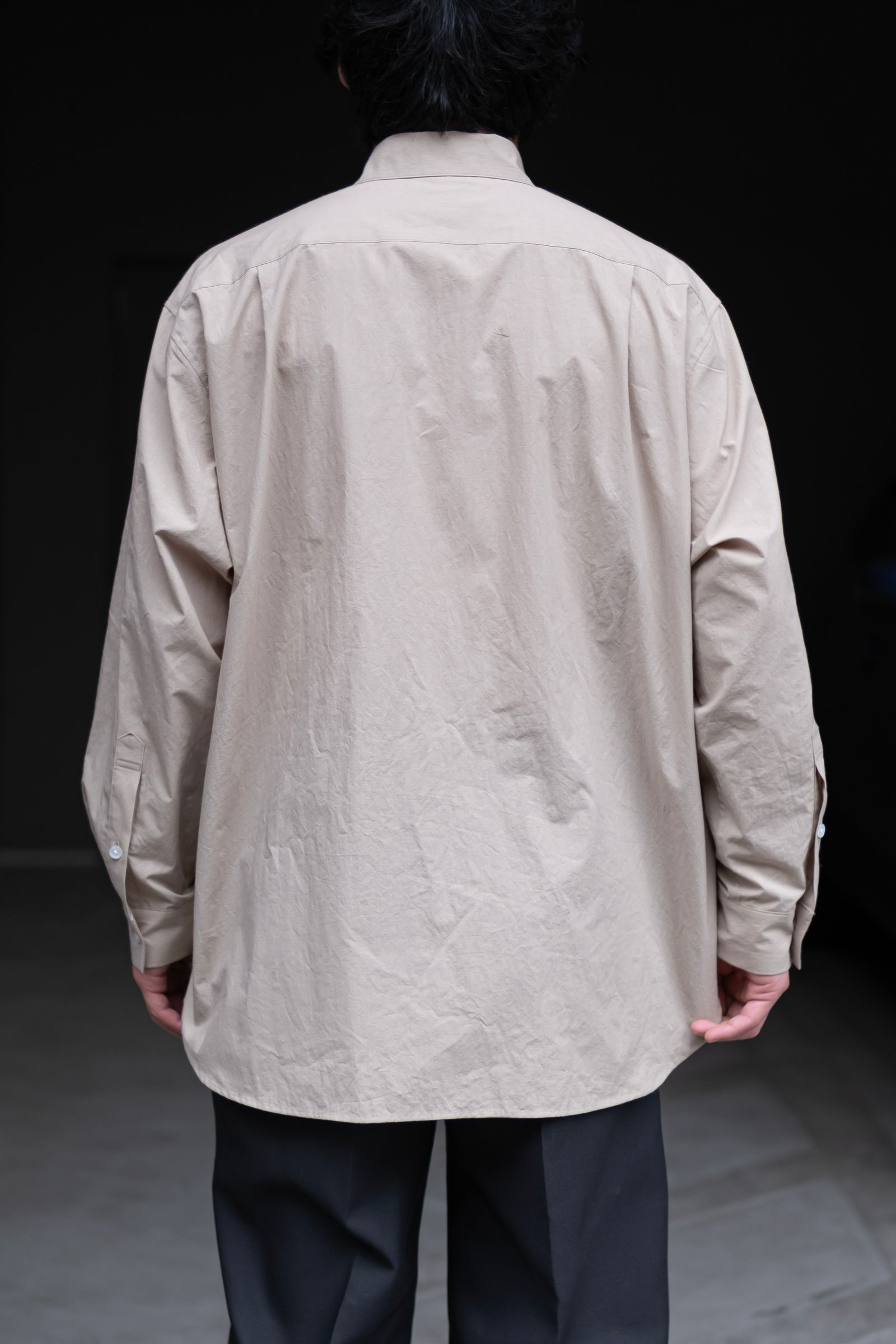 Blanc YM - Cotton Wide Shirt / Beige | Retikle Online Store