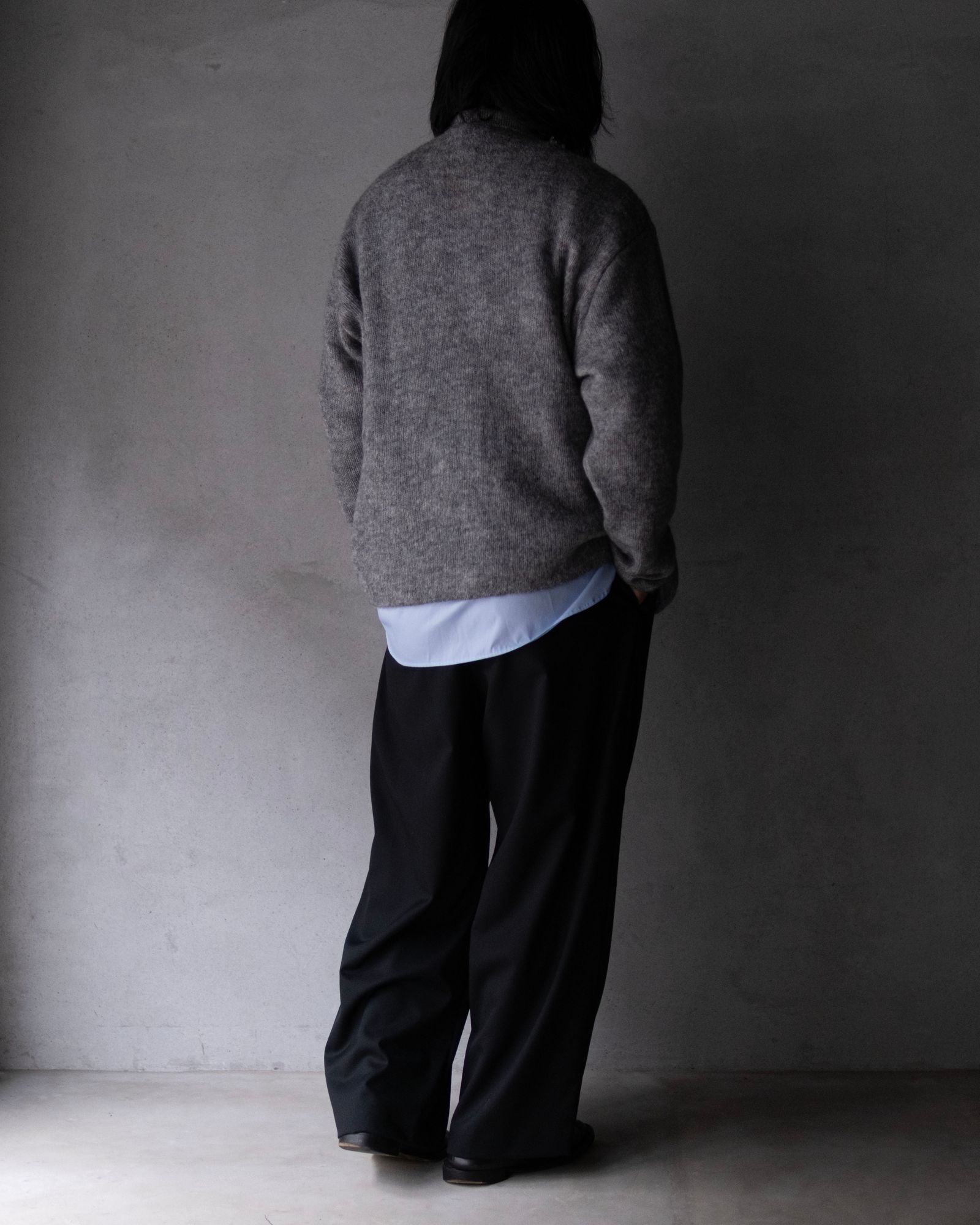 Kid Mohair Knit Shirts / Gray