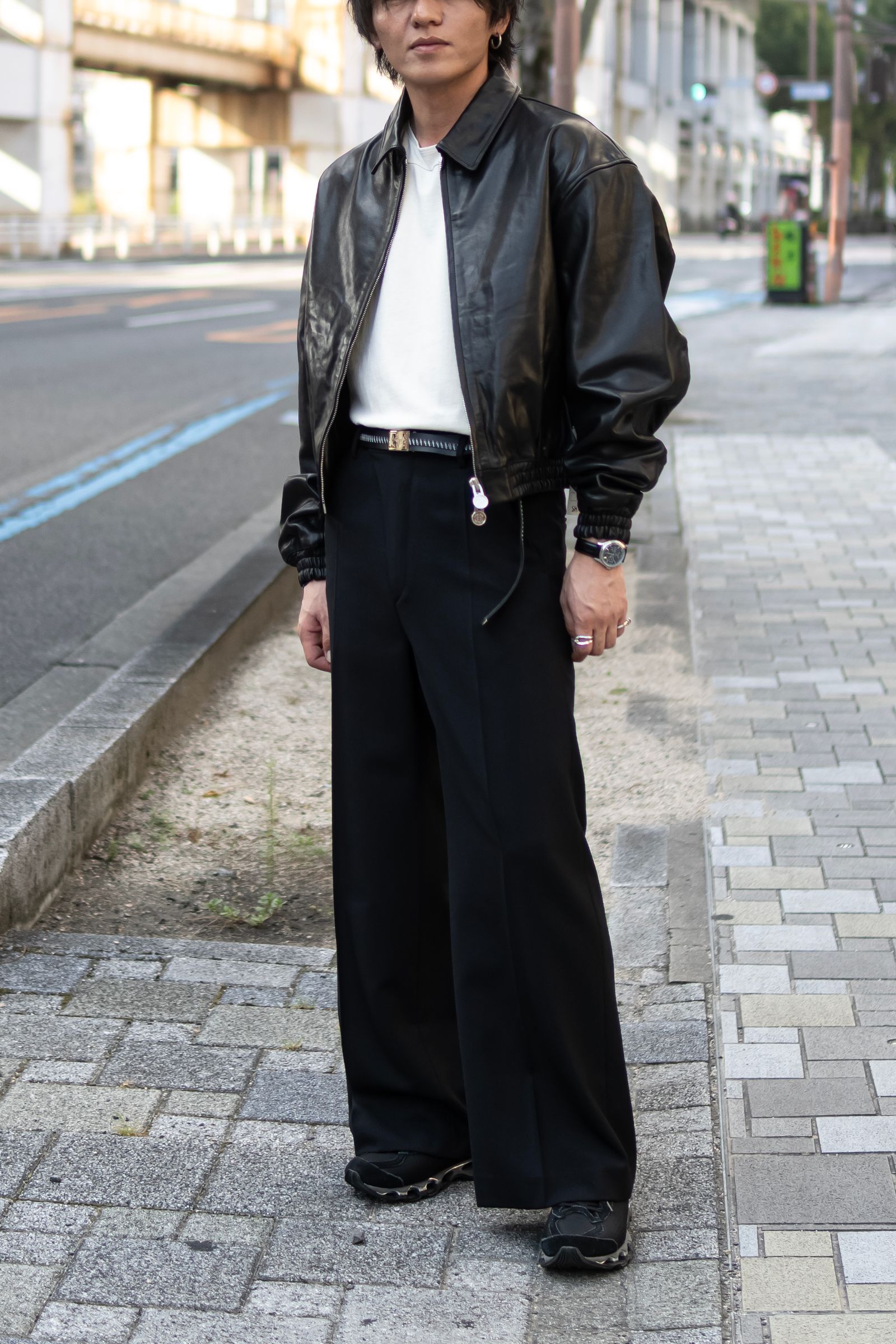 "BAG" WOOL POLYESTER TWILL / BLACK