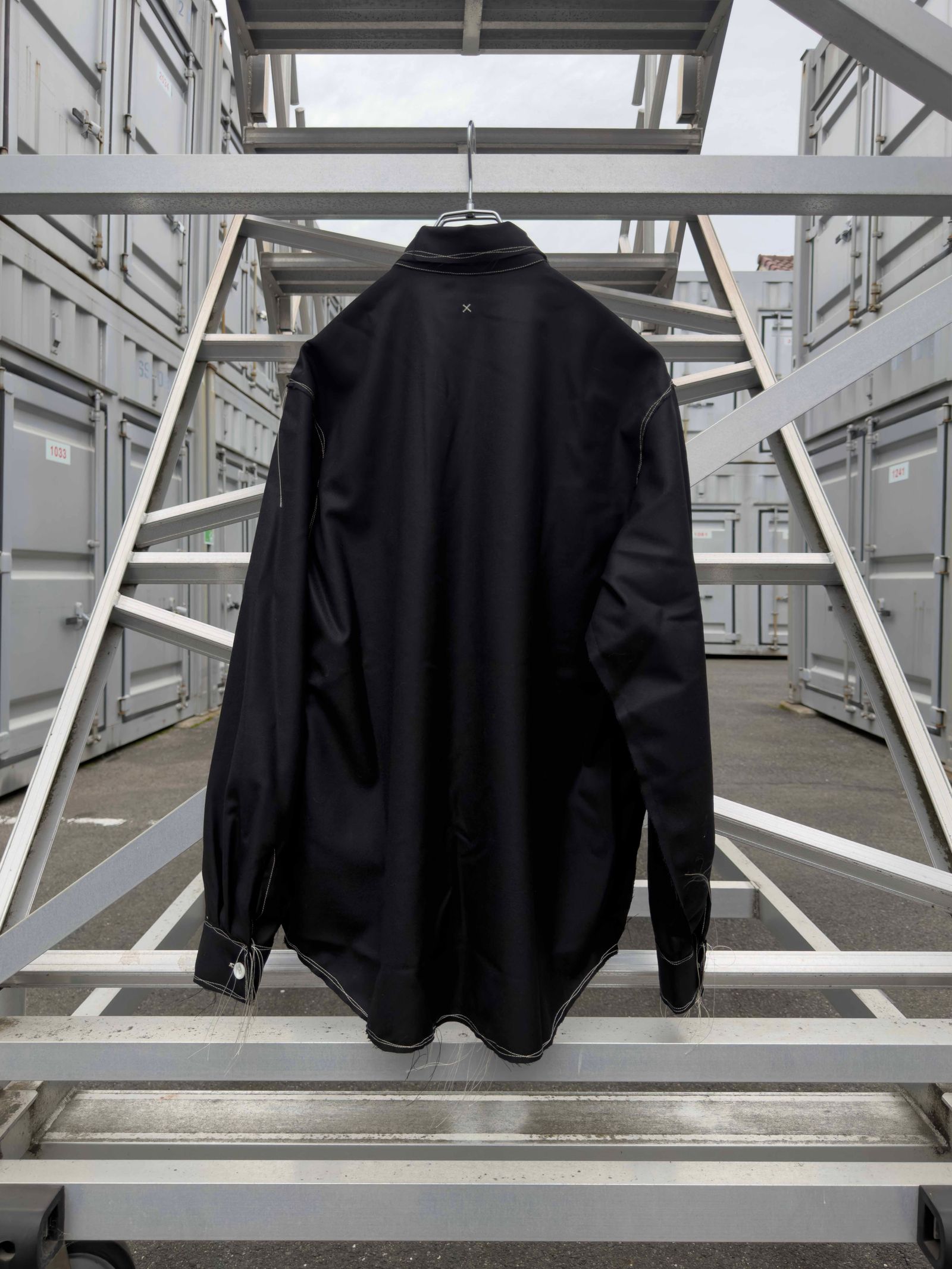 “Washable Super120’s” 60s COLLAR CRAFTSMAN SHIRT / Black