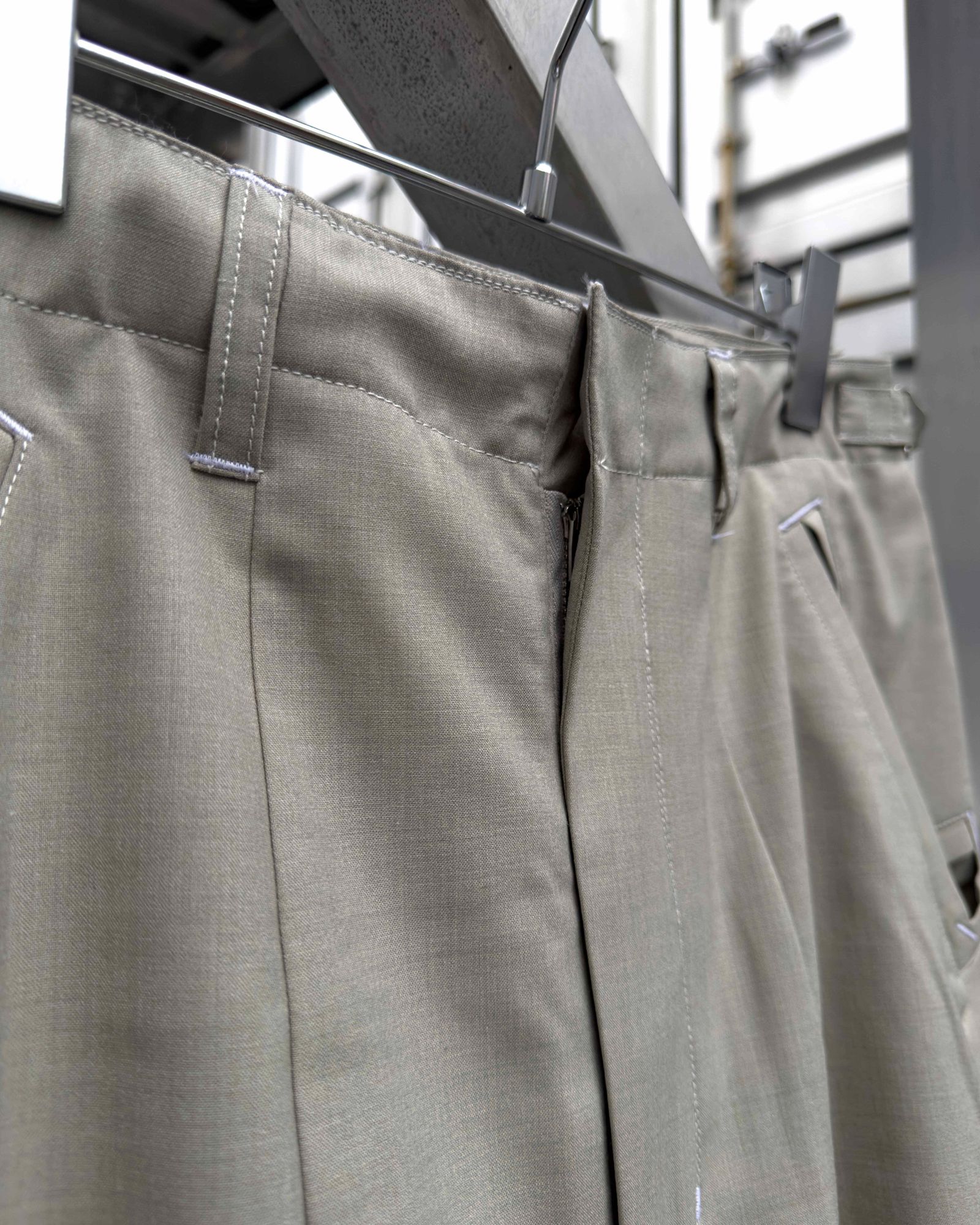 “Washable Super120’s” WIDE CEREMONY “MC” TROUSERS / Gray