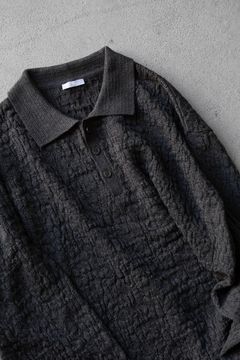 Knit Long Polo Shirts / Black