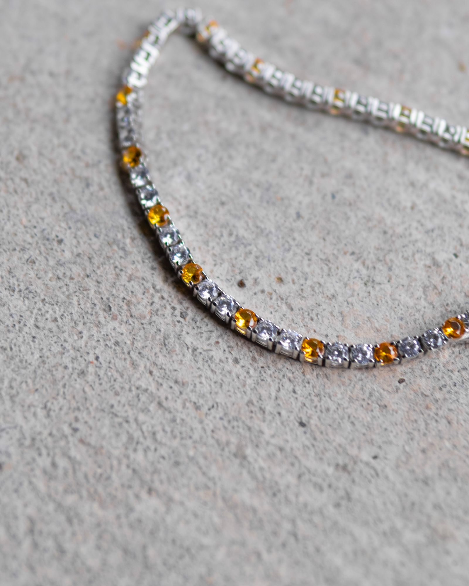 Signal Tennis Bracelet / Silver/Amber