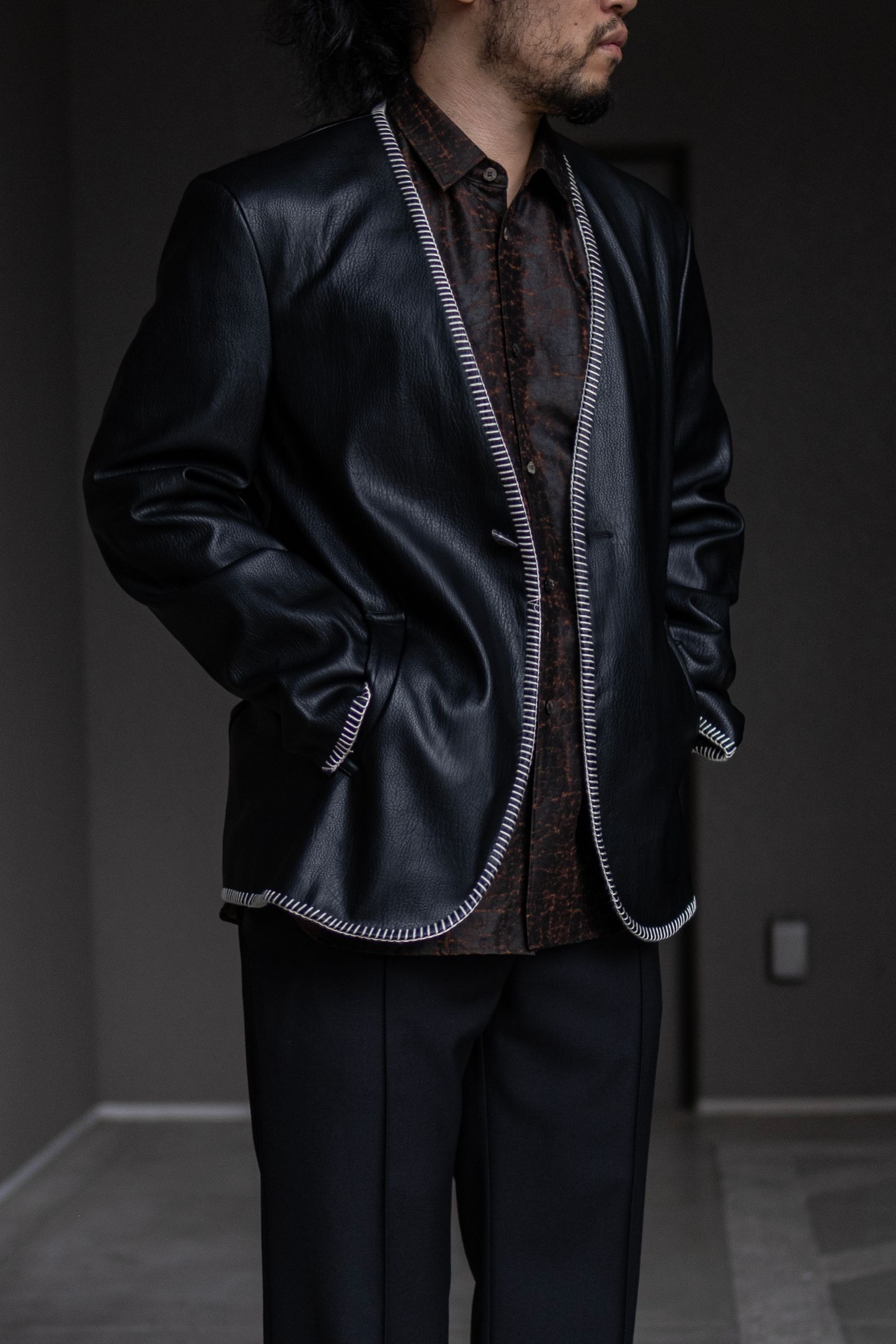 Silk Dorozome Shirt / Brown