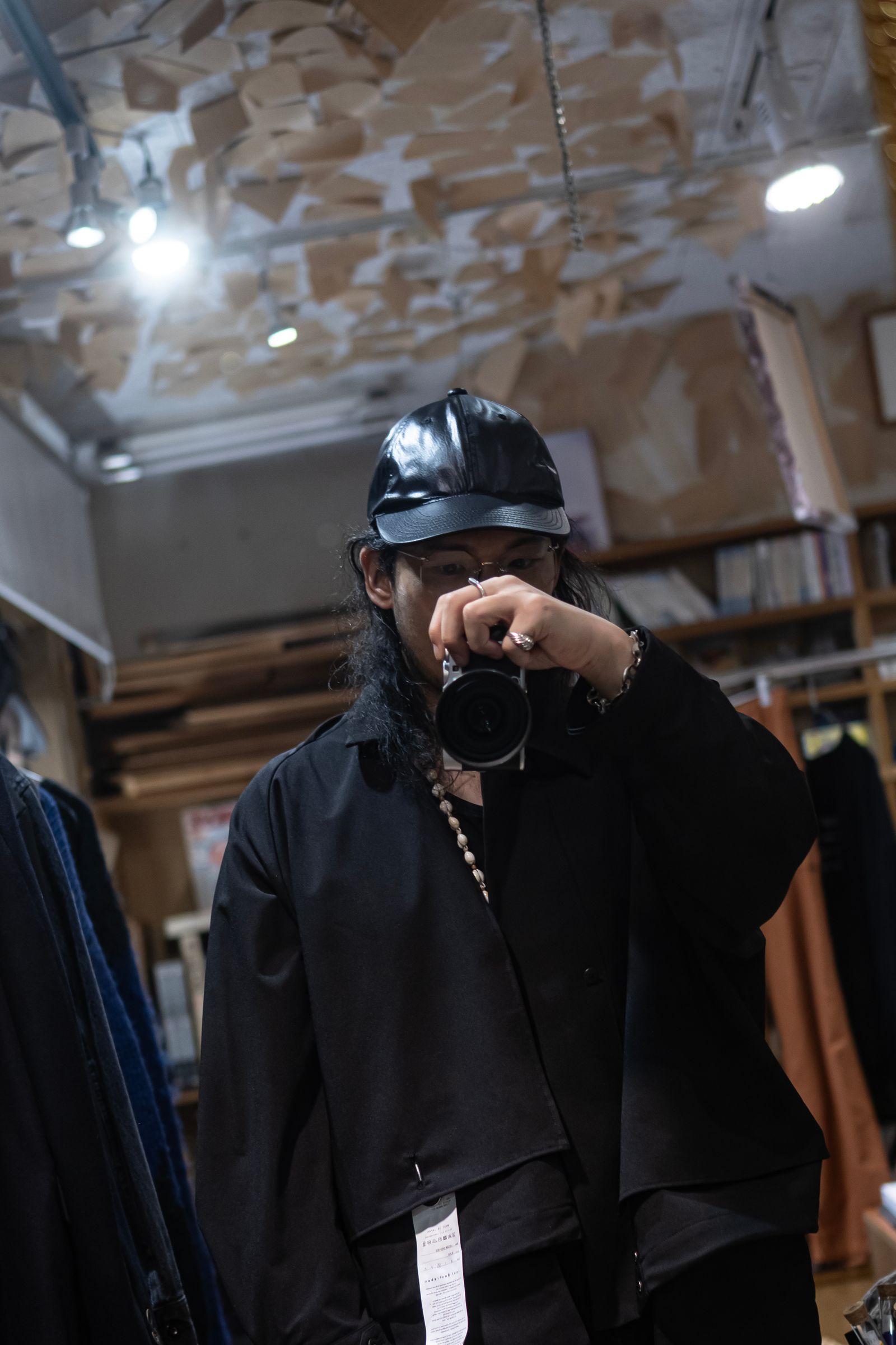 "FAKE-FAKE LEATHER" magnetic buckle cap / BLACK