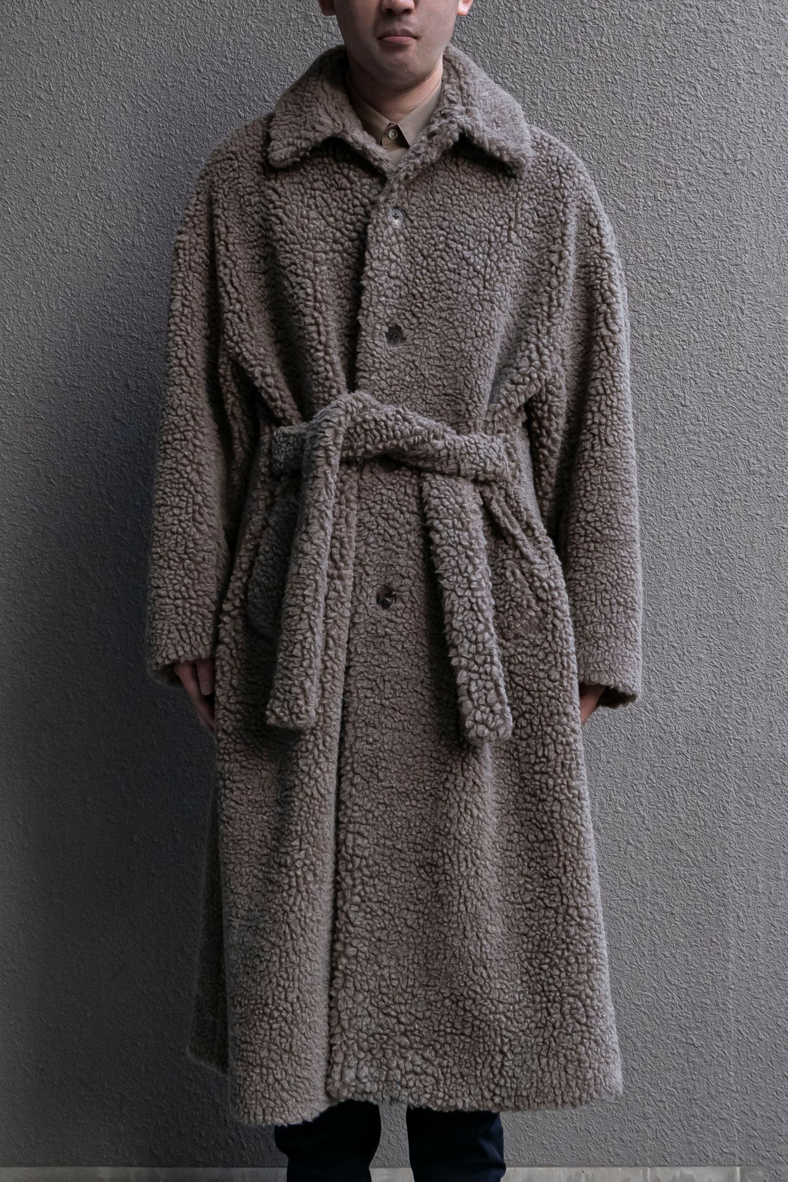 Blanc YM / Wool Pile Knit Coat
