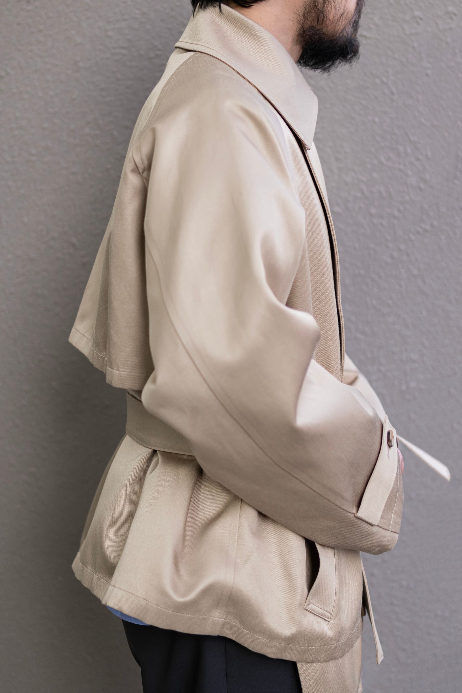 【新品】  Blanc YM / ブランワイエム | 2023SS | Silk Short trench coat トレンチコート | S | Gold | メンズ