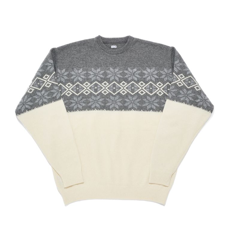 SEQUEL - SQ-23AW-KN-03 NORDIC CREW NECK KNIT GRAY x GRAY | River
