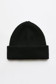 KNIT HAT   Black Rustic Merino