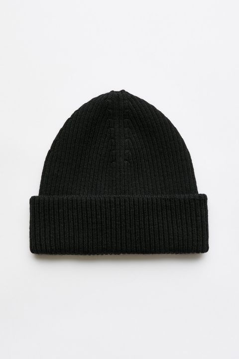 KNIT HAT   Black Rustic Merino