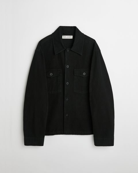 EVENING COACH JACKET  Black Brushed Cotton