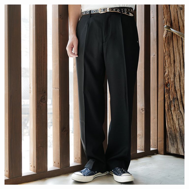 OUR LEGACY - BORROWED CHINO Black Panama Wool | River 