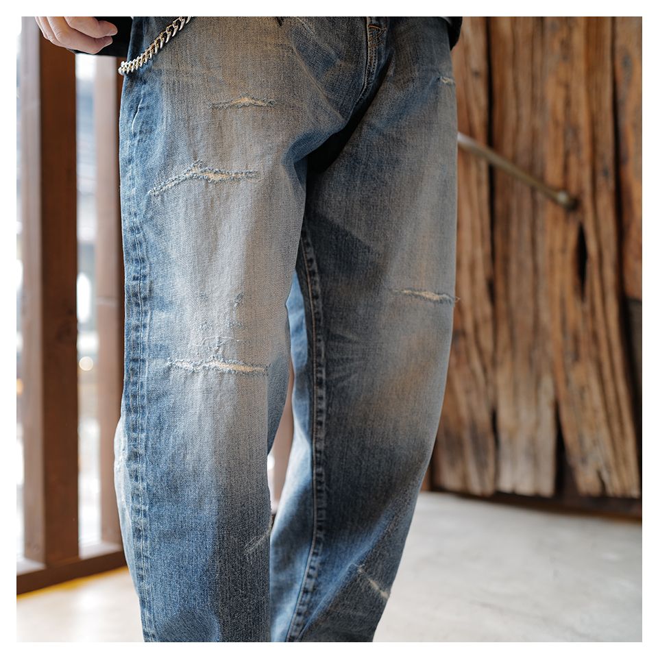 SEQUEL - 【Last1 S】 SQ-23AW-PT-06 FRAGMENT x SEQUEL DAMAGE DENIM PANTS  INDIGO | River