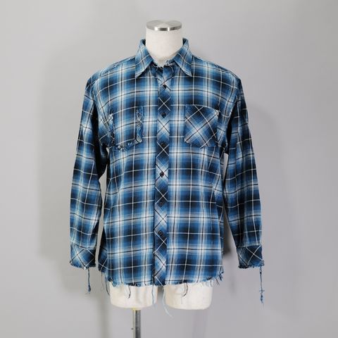 【Last1 SizeM】 【Rafu】 Antiqued shirt  Blue