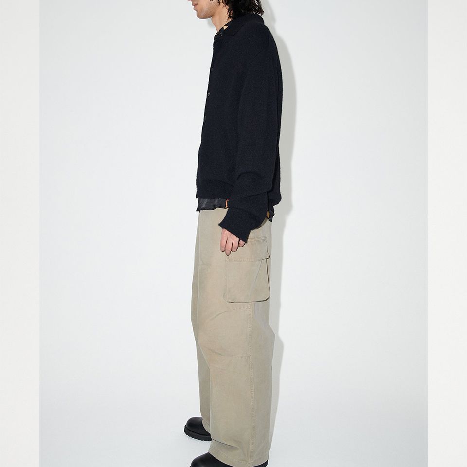 【LAST1 Size50】EVENING POLO  Black Fuzzy Alpaca