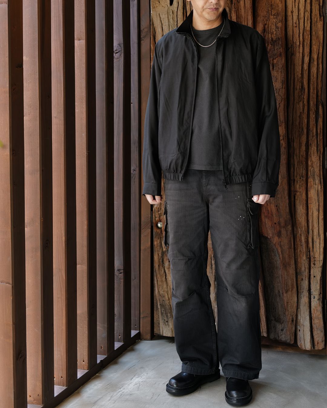 CASINO JACKET  Still Black Calm Cupro Cotton