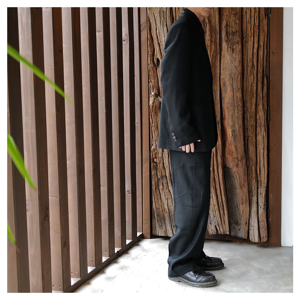 BORROWED CHINO   Coal Black Link Stripe Weave