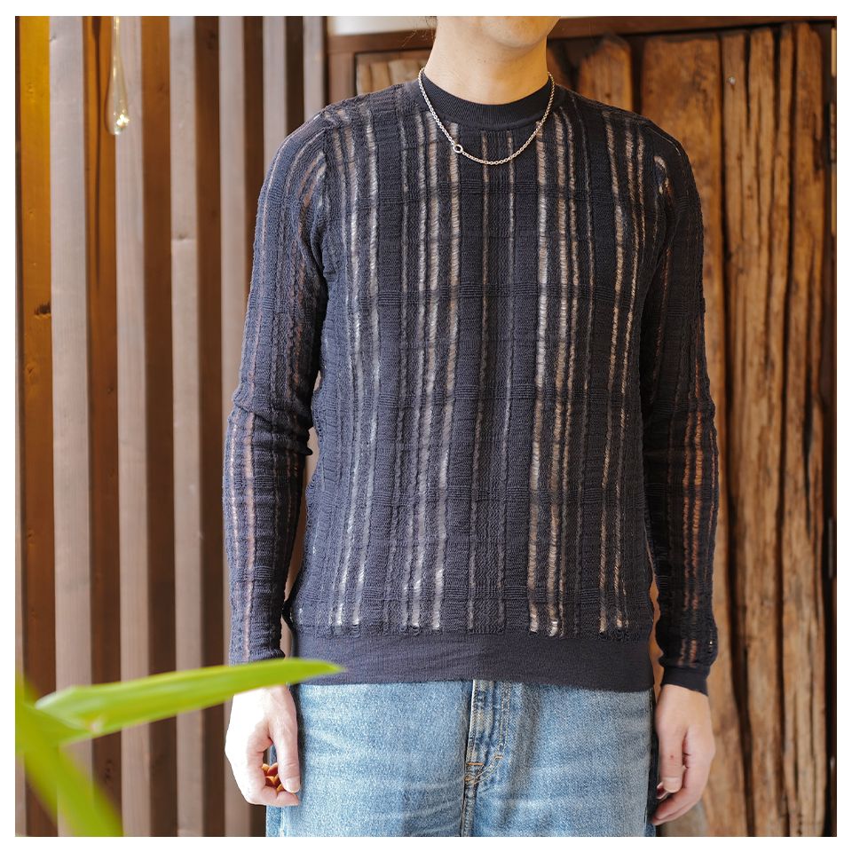 OUR LEGACY - FORMAL ROUNDNECK Washed Navy Tech Cotton | River