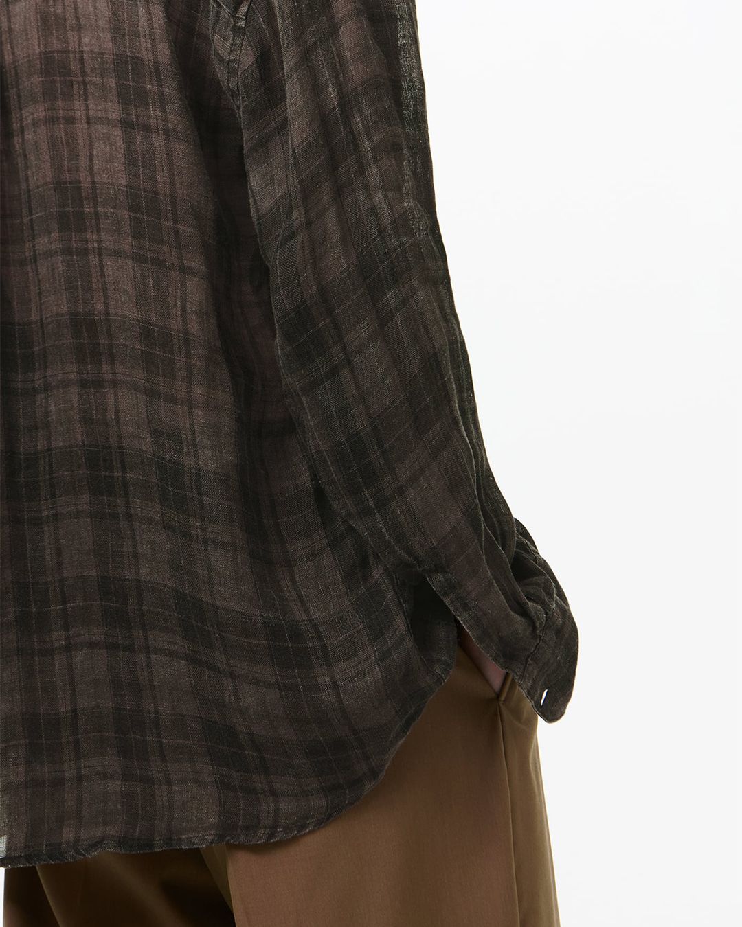 ABOVE SHIRT   Penumbra Check Sheercoat Linen