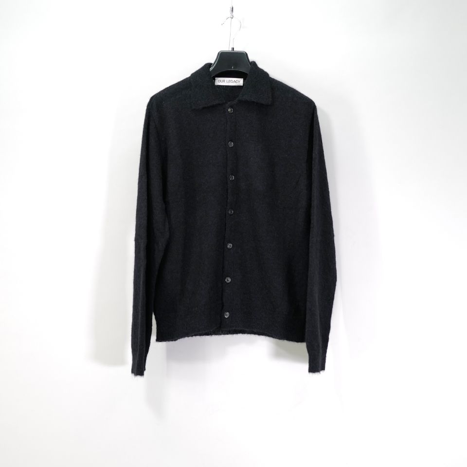 OUR LEGACY - 【LAST1 Size50】EVENING POLO Black Fuzzy Alpaca | River