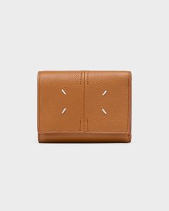 4ステッチ 三つ折り ウォレット <ブラウン>