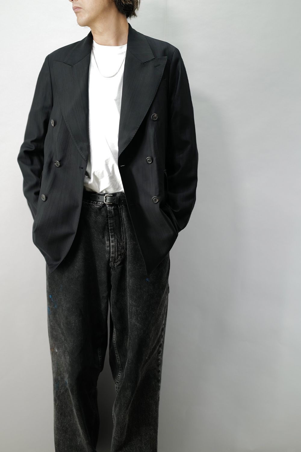 OUR LEGACY - SHARP DB BLAZER Black Experienced Viscose | River