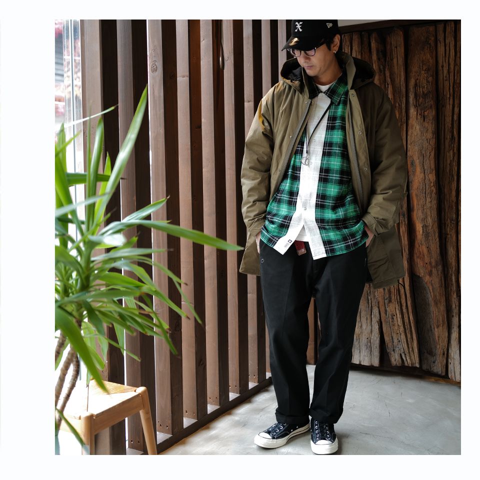 SEQUEL - SQ-22AW-SH-01 LINE NEL CHECK SHIRT GREEN | River