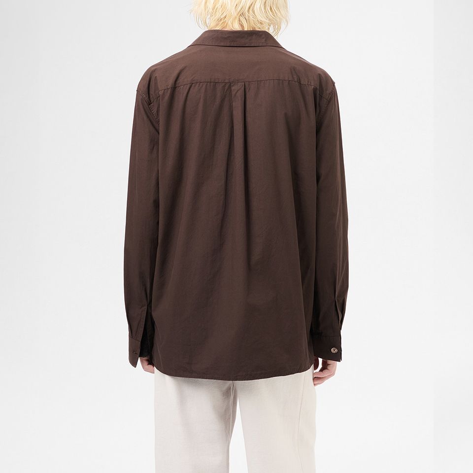 DUO SHIRT  Hefty Brown Coarse Poplin