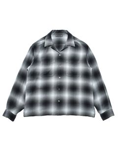R.Flannel Ombre Open Collar SH  BLT