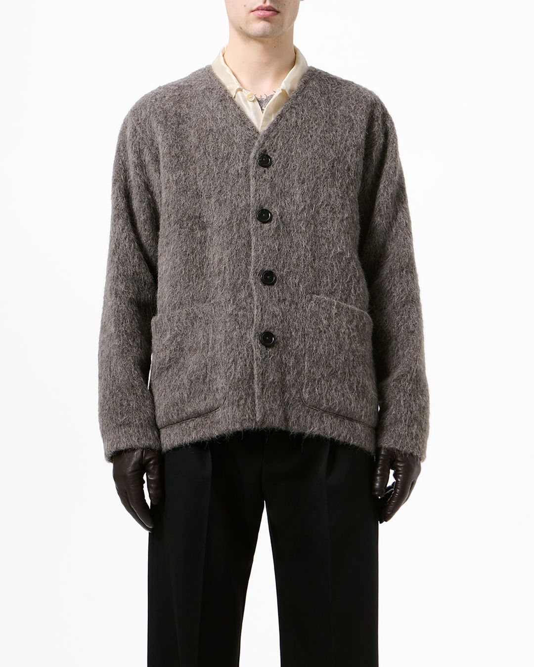 CARDIGAN Mole Grey Hairy Wool