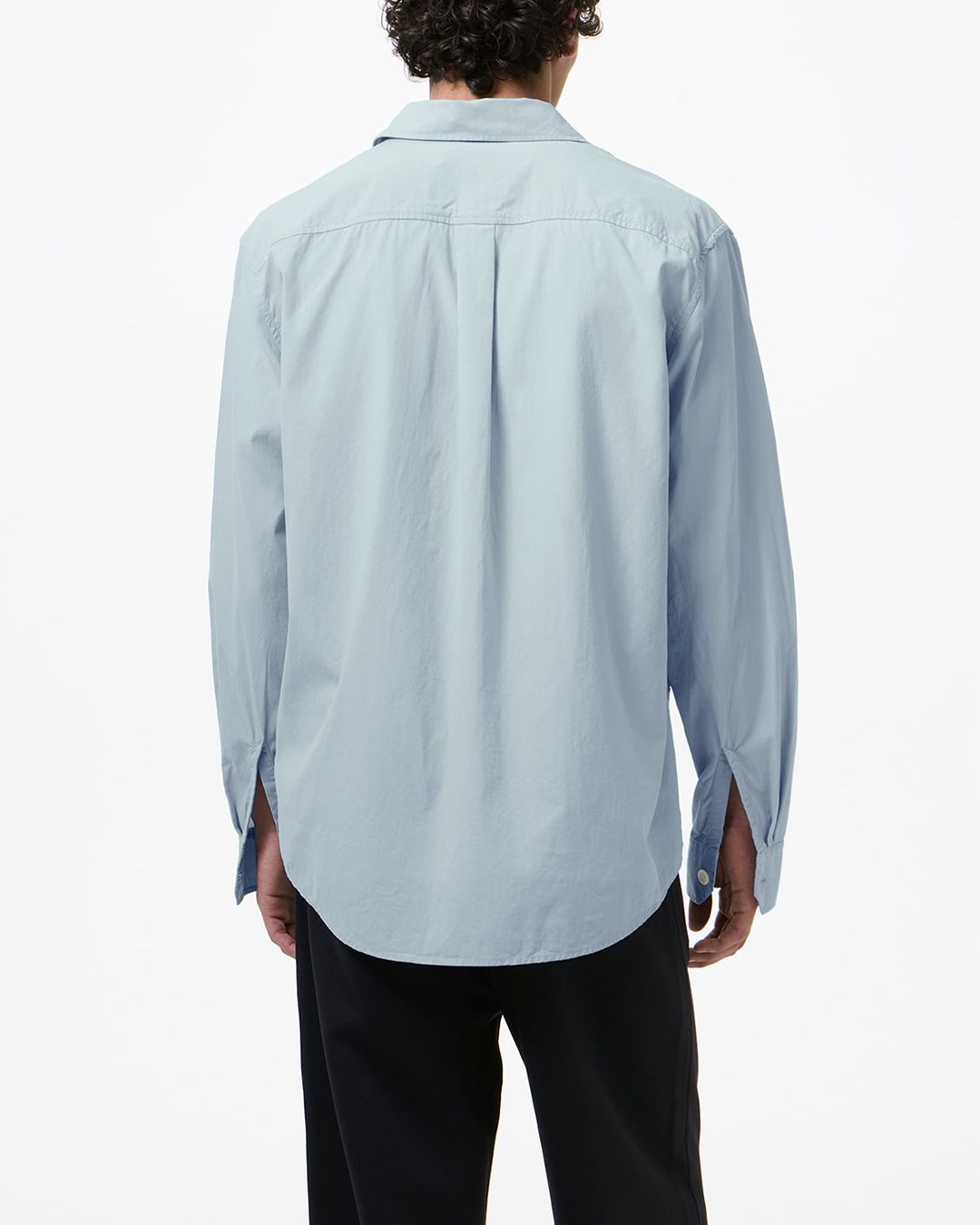 BEYOND SHIRT   Powder Blue Liquid Poplin
