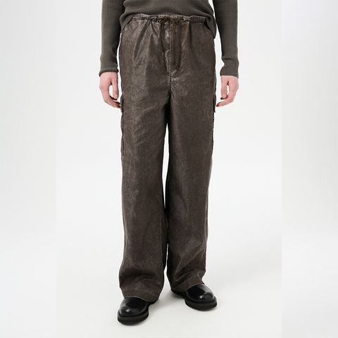【Last1 Size48】WAY TROUSER   Brown Wash Out Nylon