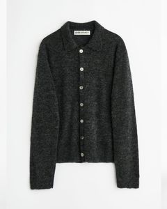 EVENING POLO  Charcoal Melange Fuzzy Alpaca