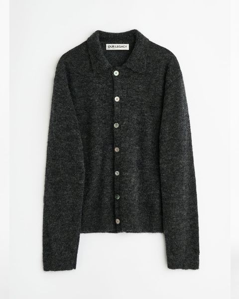 EVENING POLO  Charcoal Melange Fuzzy Alpaca