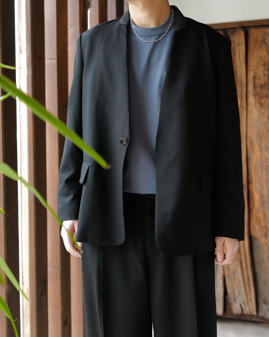 NO COLLAR JACKET Black