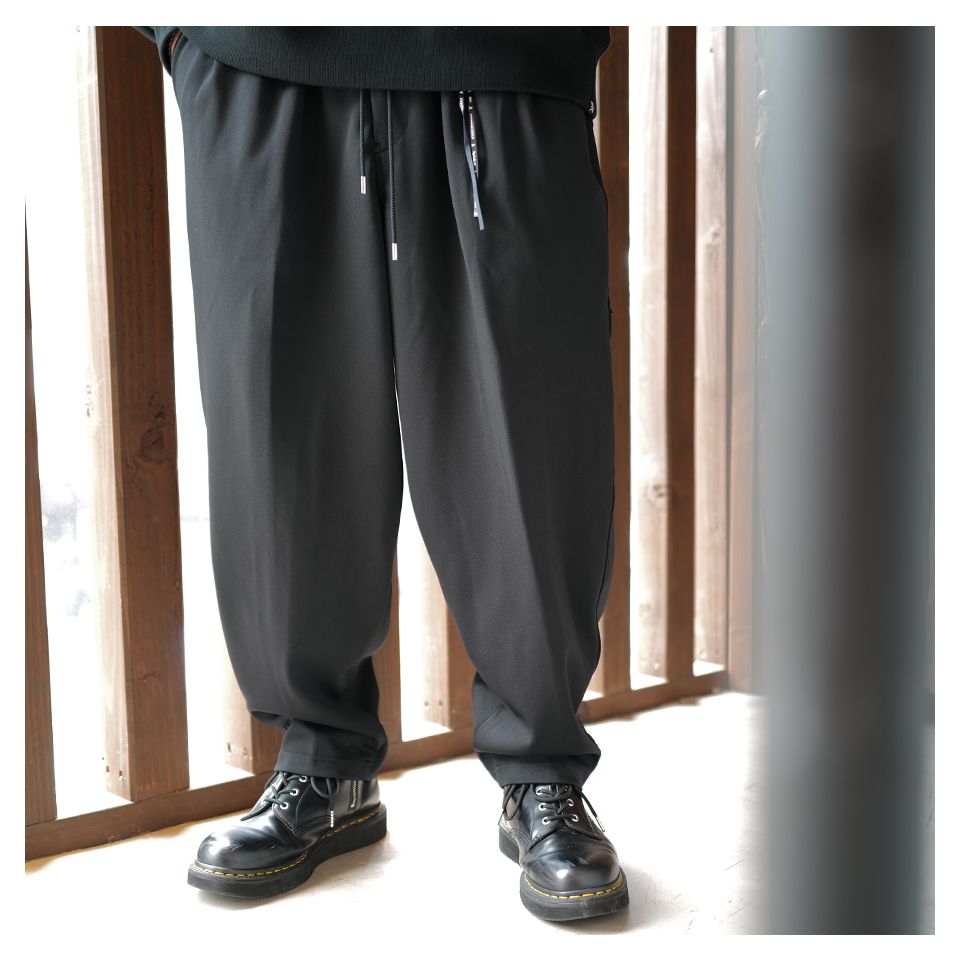 Last1 M 【mastermindJAPAN】 JERSEY WIDE FIT TROUSERS  BLACK