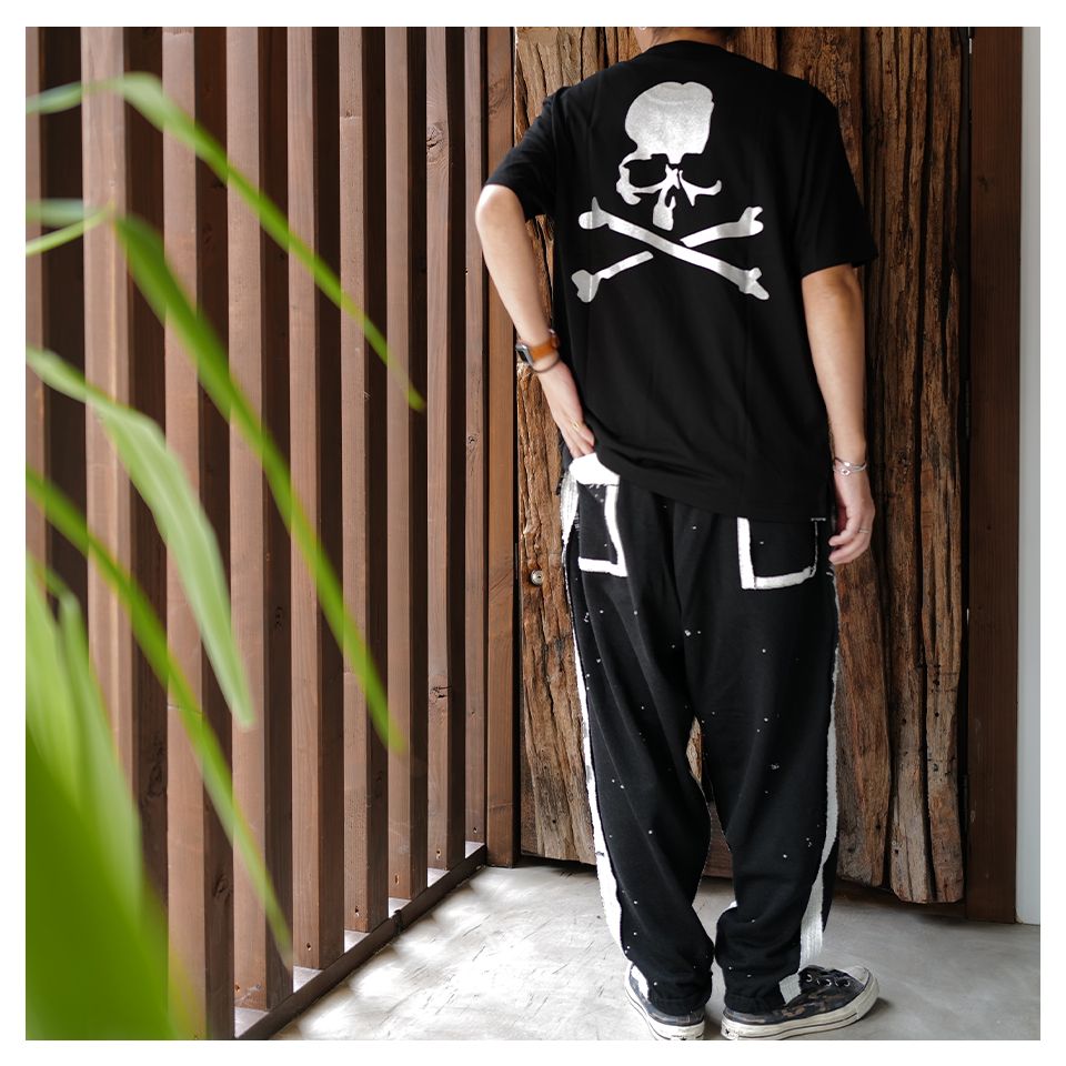 【MASTERMIND WORLD】 CUT-OFF SWEATPANTS  BLACK