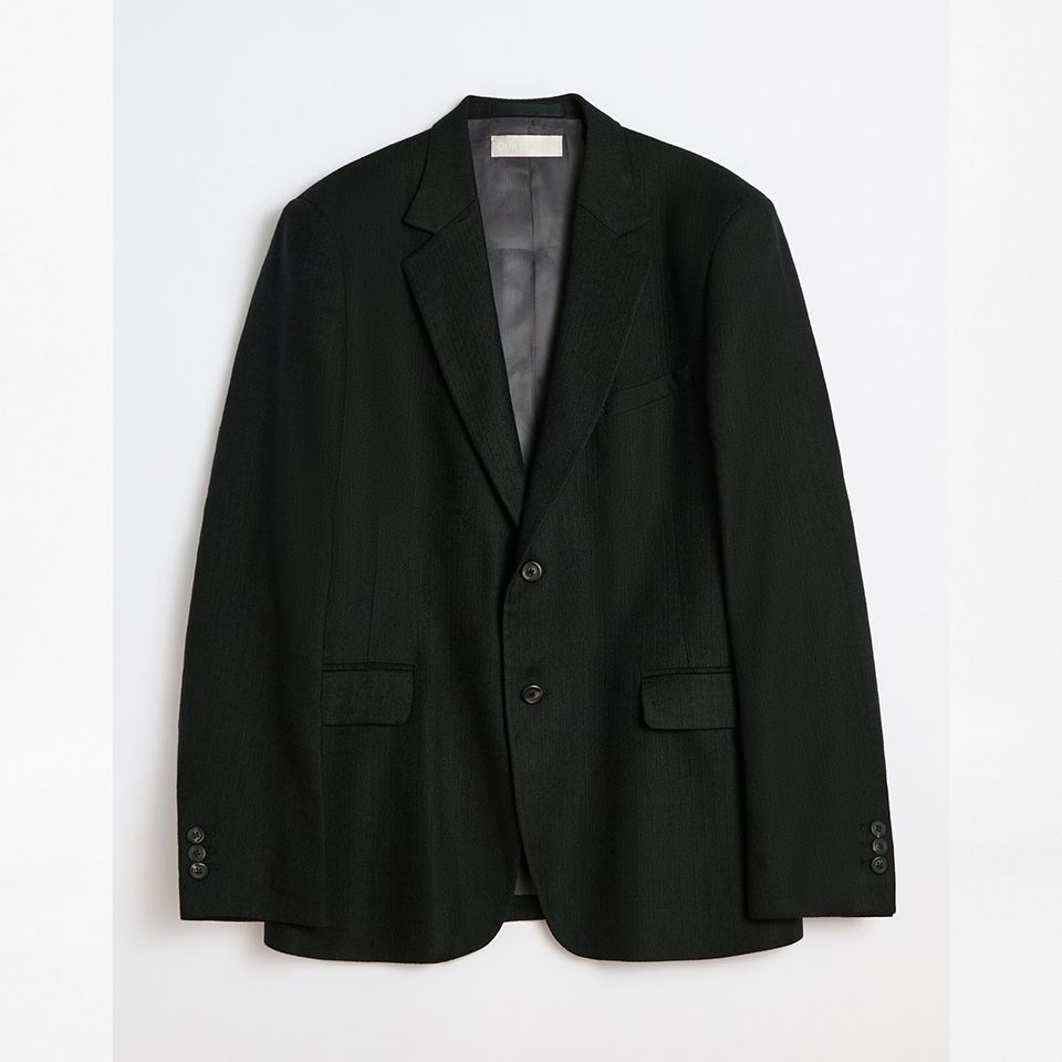 CEREMONY BLAZER   Coal Black Link Stripe Weave