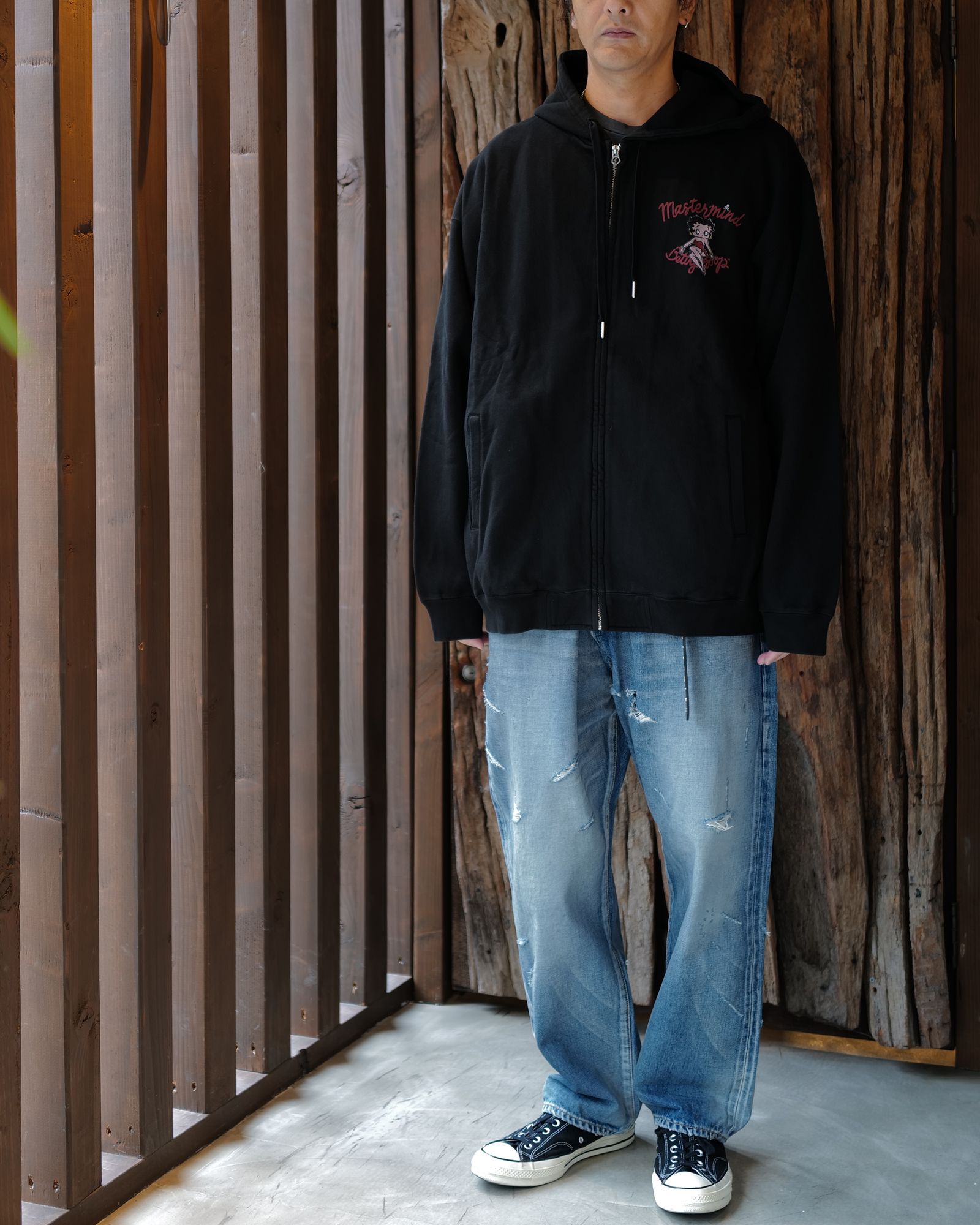 【MASTERMIND WORLD】 xBETTY BOOP ZIP-UP HOODIE MULTI COLOR <BOXY FIT>
