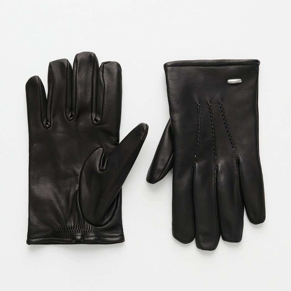 HIS GLOVES   Black Leather