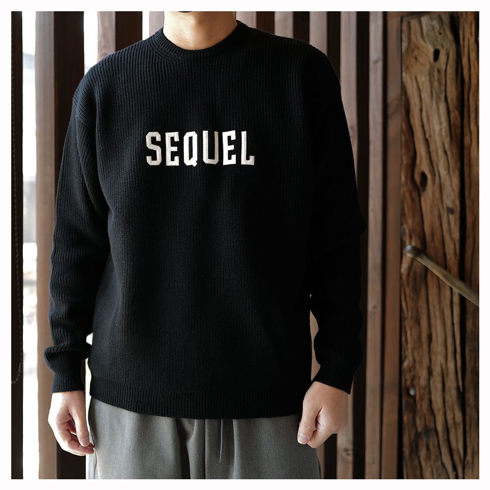 即完売品】SEQUEL CREW NECK KNIT BLACK-