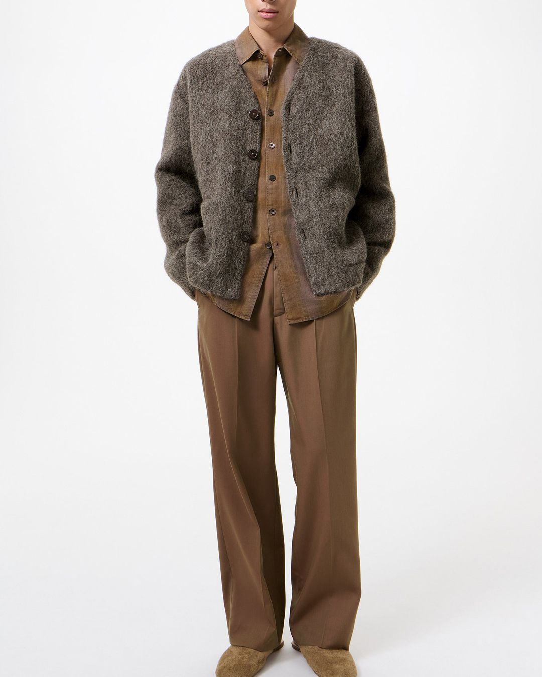 CARDIGAN Mole Grey Hairy Wool