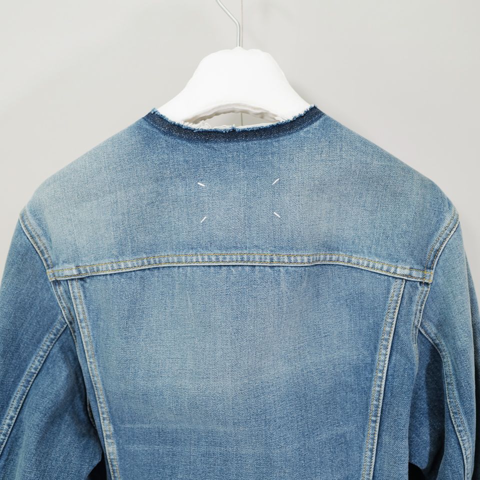 Maison Margiela デニムジャケット 青(デニム) 2007424A0196 Maison Margiela ノーカラー デニムジャケット | ブルー
