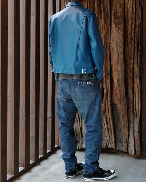 Lewis Leathers Cyclone -サイクロン- 【Tight-Fit】 (ホースレザー / 裏地:タータンチェック/) VintageTurquoise