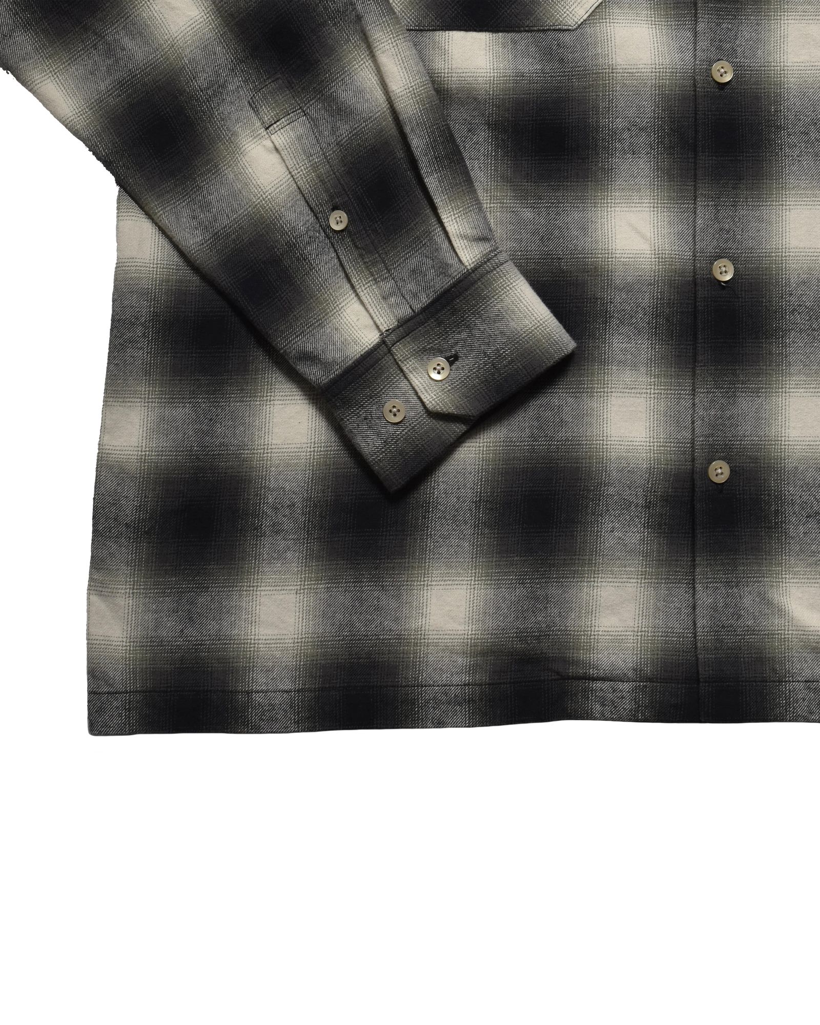 C.Flannel Ombre Open Collar SH  BLT