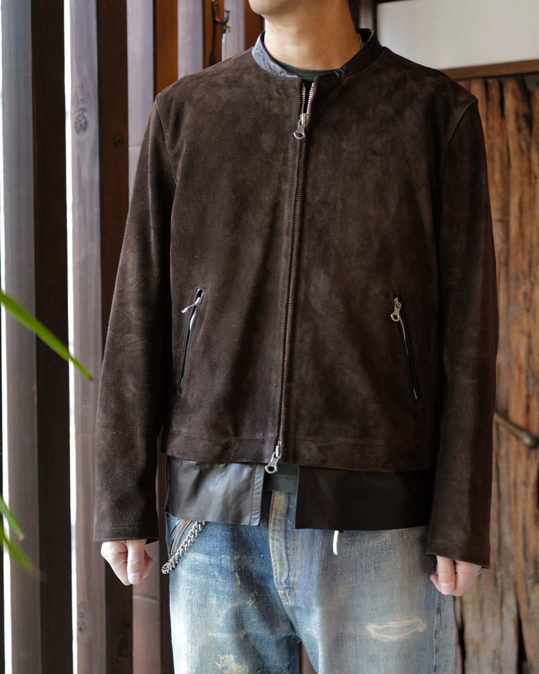 DRIFT JACKET  Wenge Brown Wet Suede